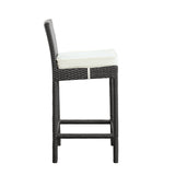 Convene Outdoor Patio Fabric Bar Stool - Espresso White