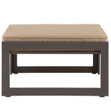Fortuna Outdoor Patio Ottoman - Brown Mocha