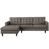Empress Left-Facing Upholstered Fabric Sectional Sofa - Granite
