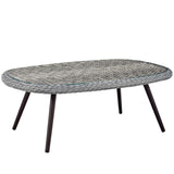 Endeavor Outdoor Patio Wicker Rattan Coffee Table - Gray