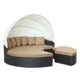 Quest Canopy Outdoor Patio Daybed - Espresso Mocha