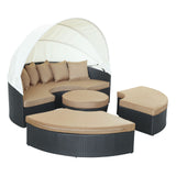 Quest Canopy Outdoor Patio Daybed - Espresso Mocha