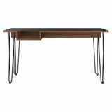 Tuhome Baxter 140 Desk, One Shelf, Four Legs, Countertop Desk, Mahogany , For Office