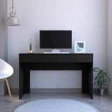Tuhome Acre Computer Desk, Two Drawers, Countertop Desk, Black, For Office
