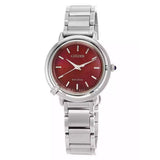 Citizen L Eco-Drive Stainless Steel Red Dial Em1090-78X WomenS Watch