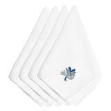 Caroline'S Treasures Embt2105Npke Christmas Blue And Silver Dove Embroidered Napkins (Set Of 4), 20, Multicolor