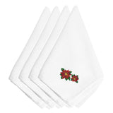 Caroline'S Treasures Embt2406Npke Christmas Two Poinsettias Embroidered Napkins (Set Of 4), 20, Multicolor
