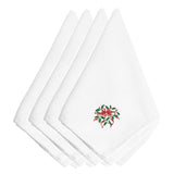 Caroline'S Treasures Embt2974Npke Christmas Holly With Ribbon Embroidered Napkins (Set Of 4), 20, Multicolor