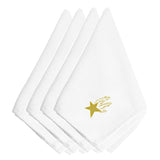 Caroline'S Treasures Embt2982Npke Christmas Gold Star Embroidered Napkins (Set Of 4), 20, Multicolor