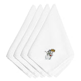 Caroline'S Treasures Embt2983Npke Christmas Seasons Greetings Snowman Embroidered Napkins (Set Of 4), 20, Multicolor