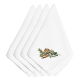Caroline'S Treasures Embt3008Npke Thanksgiving Oak Bounty Embroidered Napkins (Set Of 4), 20, Multicolor