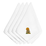 Caroline'S Treasures Embt3508Npke Halloween Haunted House Embroidered Napkins (Set Of 4), 20, Multicolor
