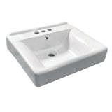 Fauceture EV2018W34 Concord Ceramic Recessed DropIn Bathroom Sink, White
