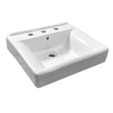 Fauceture EV2018W38 Concord Ceramic Recessed DropIn Bathroom Sink, White