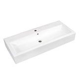 Fauceture EV3917 Elongated 39 x 17 Rectangular White Vessel Sink, White