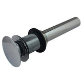 Kingston Brass EV7001 Push PopUp Drain without Overflow Hole, 22 Gauge, Polished Chrome