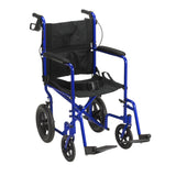 Lightweight Expedition Transport Wheelchair with Hand Brakes, Blue