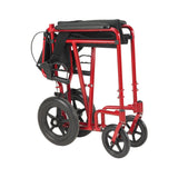 Lightweight Expedition Transport Wheelchair With Hand Brakes, Red