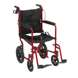 Lightweight Expedition Transport Wheelchair With Hand Brakes, Red