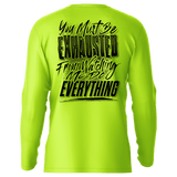 Exhausted - Hi-Visibility UPF 50 Long Sleeve Sun Shirt