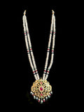 DLN121 Moissanite with Ruby emerald sapphire long set with earrings ( READY TO SHIP )