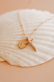 Intricate Miraculous Medal and Crucifix Necklace