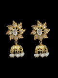 DER808 Karanphool jhumka in fresh water pearls ( READY TO SHIP )