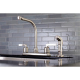 Kingston Brass Fb758Eflsp Centurion 8-Inch Centerset Kitchen Faucet With Sprayer, Brushed Nickel