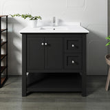 Fresca Manchester 36 Black Traditional Bathroom Cabinet W/ Top & Sink
