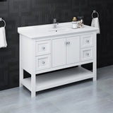 Fresca Manchester 48 White Traditional Bathroom Cabinet W/ Top & Sink