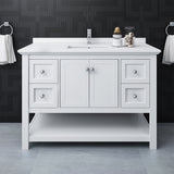 Fresca Manchester 48 White Traditional Bathroom Cabinet W/ Top & Sink