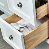 Fresca Manchester 72 White Traditional Double Sink Bathroom Cabinet W/ Top & Sinks