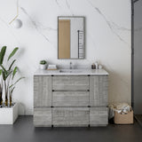 Fresca Formosa 48 Floor Standing Modern Bathroom Cabinet W/ Top & Sink In Ash