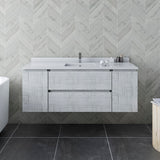 Fresca Formosa 54 Wall Hung Modern Bathroom Cabinet W/ Top & Sink In Rustic White