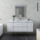 Fresca Formosa 54 Wall Hung Modern Bathroom Cabinet W/ Top & Sink In Rustic White