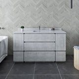 Fresca Formosa 59 Floor Standing Single Sink Modern Bathroom Cabinet In Rustic White