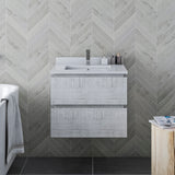 Fresca Formosa 24 Wall Hung Modern Bathroom Cabinet W/ Top & Sink In Rustic White