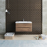 Fresca Tuscany 36 Rosewood Wall Hung Modern Bathroom Cabinet W/ Integrated Sink