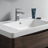 Fresca Tuscany 36 Rosewood Wall Hung Modern Bathroom Cabinet W/ Integrated Sink