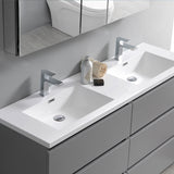 Fresca Lazzaro 60 Gray Free Standing Modern Bathroom Cabinet W/ Integrated Double Sink