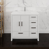 Fresca Imperia 36 Glossy White Free Standing Modern Bathroom Cabinet W/ Integrated Sink - Right Version