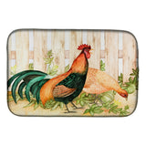 Chicken And Rooster By Ferris Hotard Dish Drying Mat