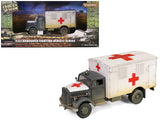 OpelBlitz Kfz.305 Ambulance Gray and White (Weathered) German Army Armoured Fighting Vehicle Series 1/32 Diecast Model by F