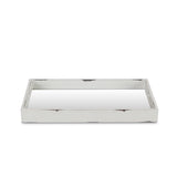 Autrey Distressed Mirrored Wood Tray - White