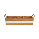 Reid Wooden 3 Slot Storage Caddy - Brown