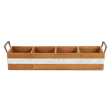 Reid Wooden 4 Slot Storage Caddy - Brown