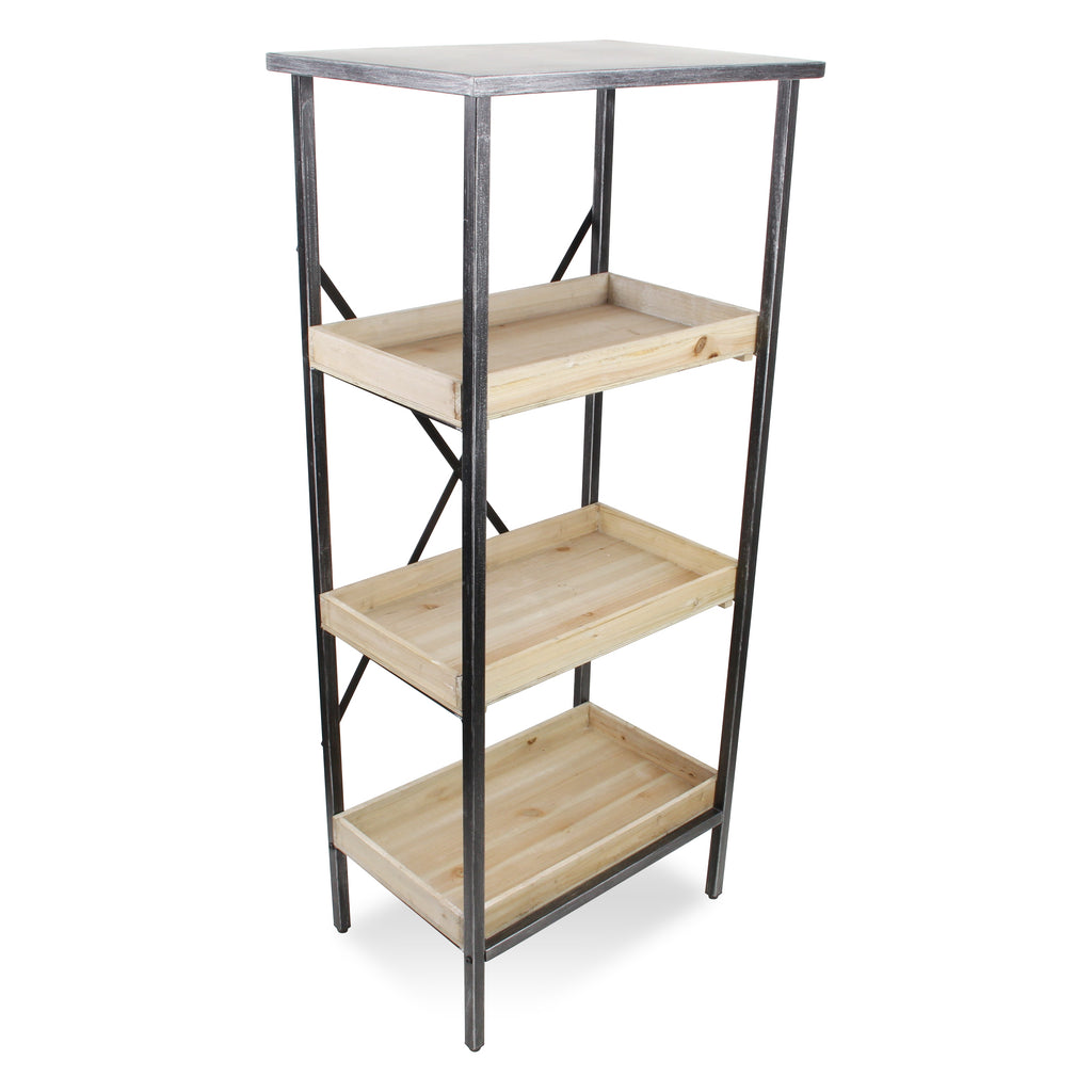 Finley Wood And Metal 3 Tier Shelf
