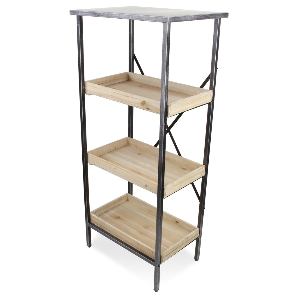 Finley Wood And Metal 3 Tier Shelf