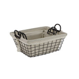 Caden Set Of 3 Fabric Lined Tapered Metal Wire Baskets
