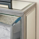 Trandling Mirrored Touch Screen Electric Fireplace With Faux Marble